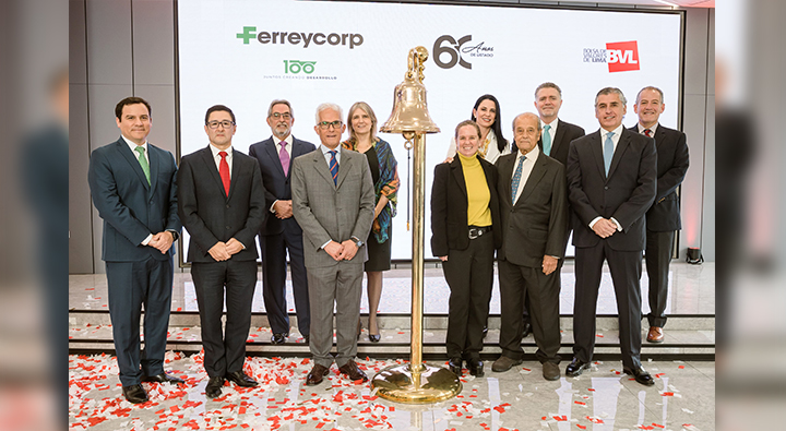 Bolsa de Valores de Lima realiza campanazo por 100 años de FERREYCORP